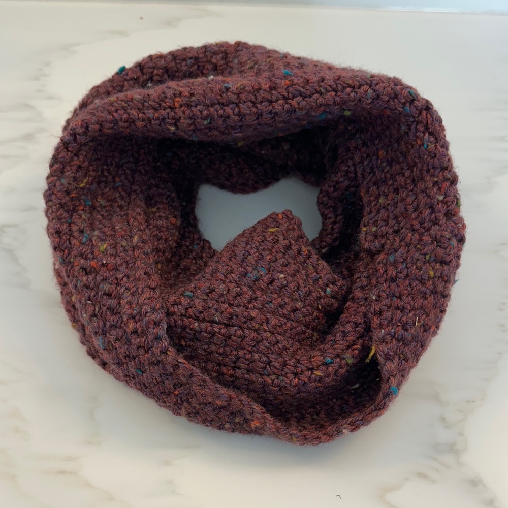 Cozy Brown Knit Infinity Scarf